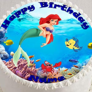 Mermaid Party Under the Sea for your Birthday Edible Cake Topper – Precut Icing Image Sheet for Birthday Cake Decoration