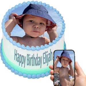 Custom Photo Edible Image Cake Topper - 8" Precut Personalized Picture Icing Sheet - RA Pape