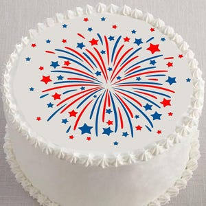 Fireworks  Edible Cake Image Topper
