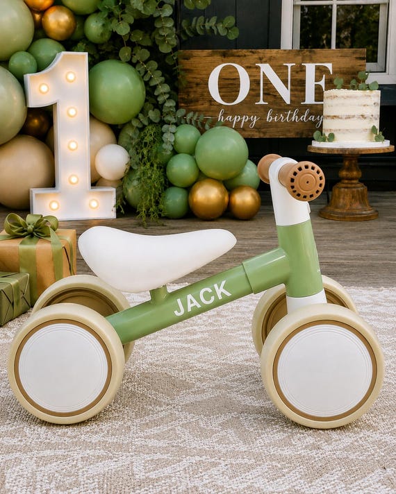 Personalized Toddler Balance Bike, Custom Name, First Birthday Gift