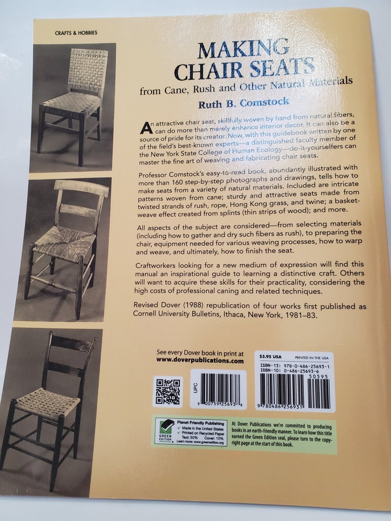 Making Chair Seats From Cane, Rush, and Other Natural Materials Ruth B