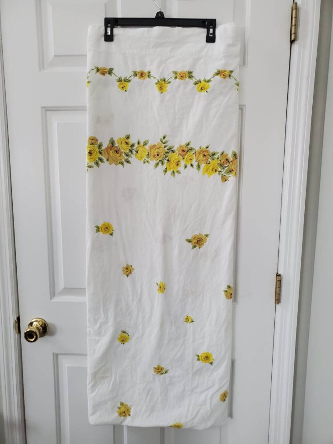 Vintage Hope Luxury Muslin Sheet Yellow Roses Twin Flat - Etsy