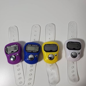 Contador de puntos, contador de filas digital - Conteo de dedos con pantalla - Conteo de manos libres para tejedores y ganchillos