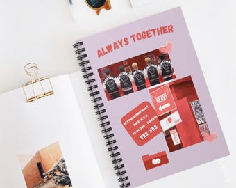 AlwaysTogether Notebook txt inspired. Cute Spiral Journal for Friends, Gift for Students, Daily Writing, Memory Keeper, Aesthetic Stationery