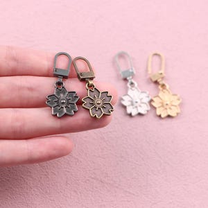 Metal Cherry Blossom Zipper Pull｜Flower zipper puller｜Zip Puller Tap Slider Pull｜Handbag Zipper Repair Kit｜Zipper Head Pull-Tab