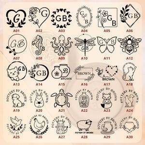 Custom Pottery Stamp: Personalized Clay Signature, Brass Stamp