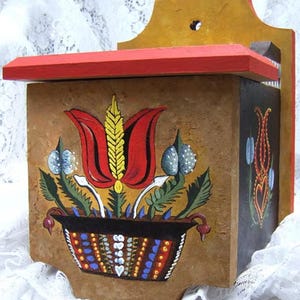 Pennsylvania Dutch Hand Painted Salt Box