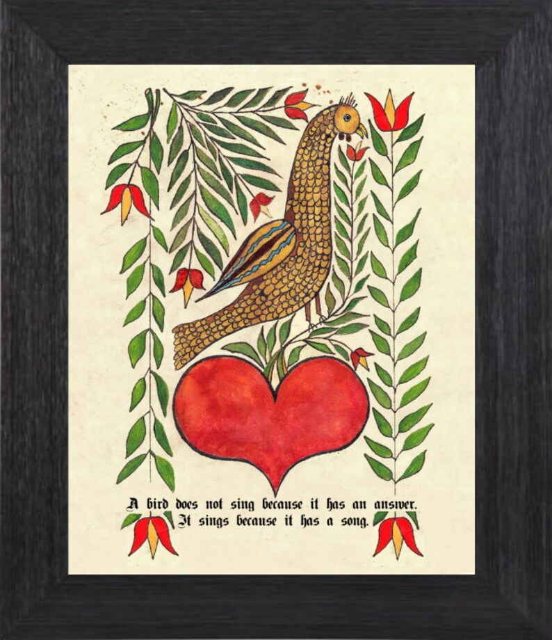 Pennsylvania Dutch DISTELFINK, Bird of Good Luck Etsy