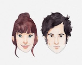 Personalisierte Aquarell Portrait / Danny Brito originale Kommission