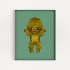 Creature from the Black Lagoon Kewpie Art Print Choose Your Size