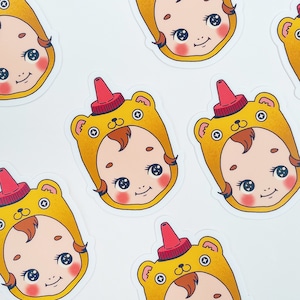 Kewpie Honey Bear - Vinyl Sticker - Kewpie Honey Bear Bottle Kawaii Yellow Sweet Mascot Weatherproof Waterproof