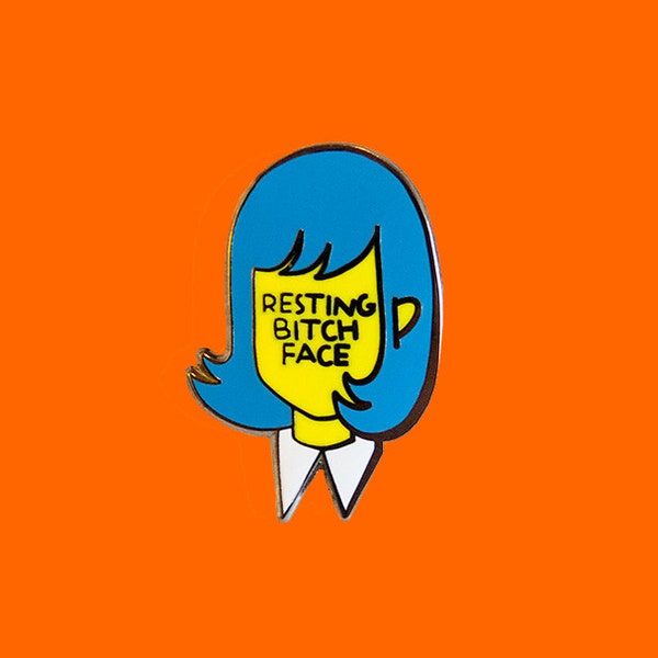 resting bitch face BLUE | enamel pin | lapel pin