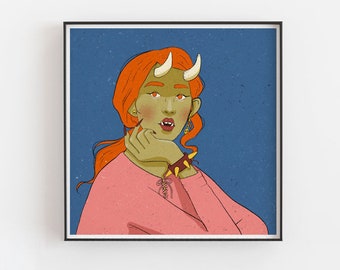 Goblin Girl Art Print Choose Your Size