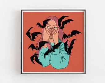 Spooky Bats Art Print Choose Your Size