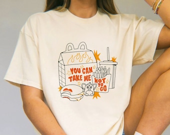 Hot To Go T-shirt - Cheese Burger Lipstick - Cream Comfort Colors Tee