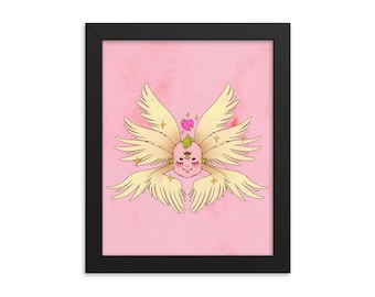 Biblically Accurate Kewpie Angel - Art Print - Choose Your Size - 5x7 8x10 standard size