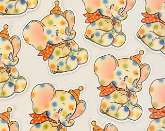 Circus Elephant Sticker - Vinyl Sticker - Cute Kawaii Weatherproof Waterproof