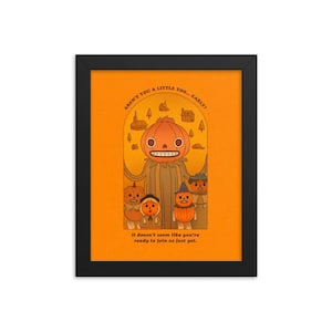 Pottsfield Pumpkin People  - Art Print - Choose Your Size - 5x7 8x10 standard size - over the garden wall otgw halloween jackolantern orange