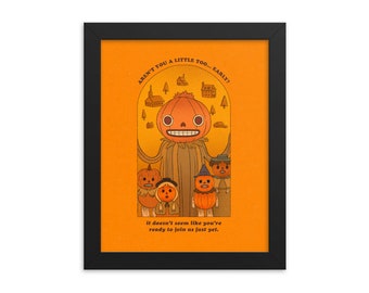 Pottsfield Pumpkin People  - Art Print - Choose Your Size - 5x7 8x10 standard size - over the garden wall otgw halloween jackolantern orange