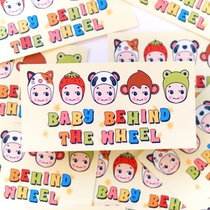 Adesivo de para-choque para bebê ao volante - vinil fofo kawaii à prova de intempéries e à prova d'água