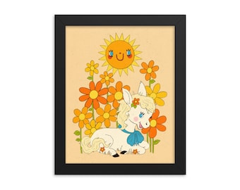 Tarot Sun Card - Art Print - Choose Your Size - 5x7 8x10 standard size - nursery child children's room kid pony midcentury floral astrology