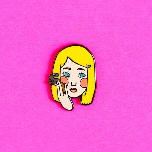 smoking margot pin | enamel pin | lapel pin