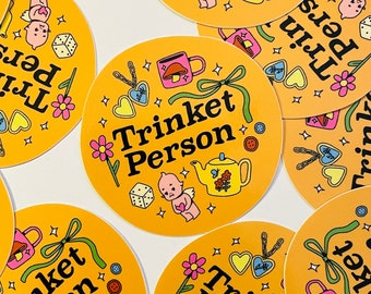 Trinket Person - Vinyl Sticker - Cute Kawaii Weatherproof Waterproof