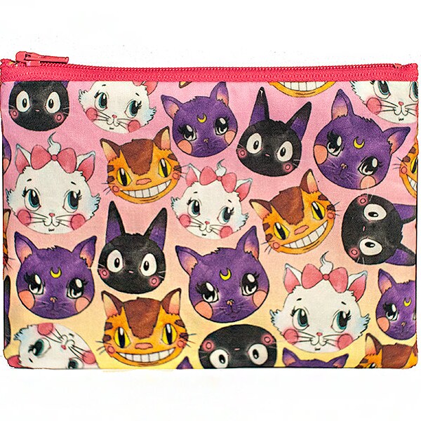 Anime Cats pouch | zipper pouch | make up bag | coin purse | pencil pouch