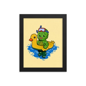 Creature Kewpie Rubber Duckie Floaty - Art Print - Choose Your Size - 5x7 8x10 standard size