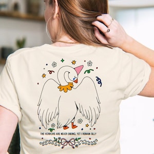 Silly Goose T-shirt - Back and Pocket Print - Cream Soft Style Shirt