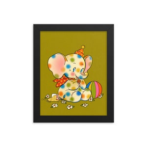 Polka Dot Elephant  - Art Print - Choose Your Size - 5x7 8x10 standard size