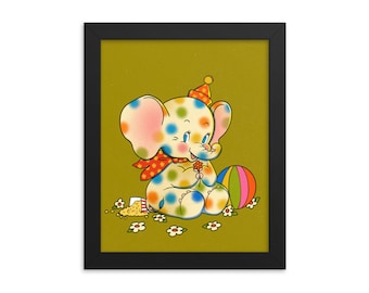 Polka Dot Elephant - Kunstdruck - Wähle deine Größe - 5x7 8x10 Standardgröße