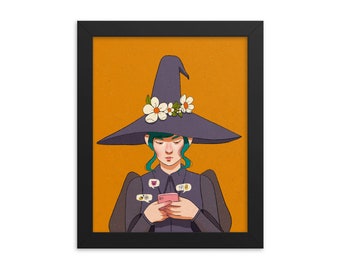 Coven - Art Print - Choose Your Size - 5x7 8x10 standard size - group text witch emojis witchy vibes millennial new age floppy hat fashion