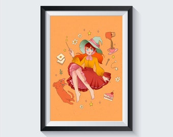 Cottage Witch - Art Print - Choose Your Size - 5x7 8x10 standard size - ready to frame