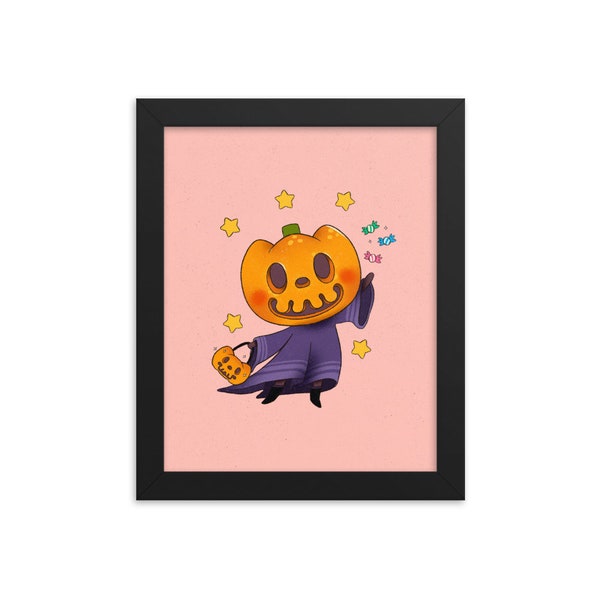 Jack - Art Print - Choose Your Size - 5x7 8x10 standard size - animal crossing pumpkin halloween npc villager video game holiday cute candy