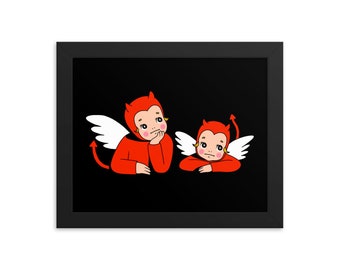 Angel & Devil Kewpies - Art Print - Choose Your Size - 5x7 8x10 standard size