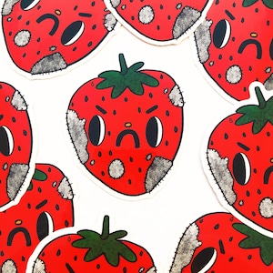 Pegatina de vinilo de fresa podrida - Rude Boy Moldy Fruit Kawaii
