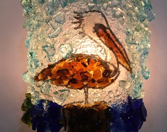 Recycled Glass "Pelican" Night Light by Reborn Glass