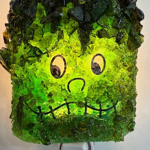 Frankenstein Recycled Glass Night Light Nightlight
