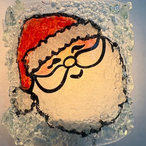 Santa Recycled Glass Night Light by Reborn Glass