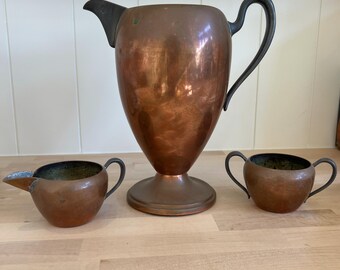 Servizio da tè o caffè Gotham Silver su rame 505
