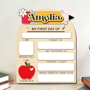 Custom First And Last Day School Sign, Back to School Sign, Kindergarten 1st Day of School Sign, First Day School Wooden School Board