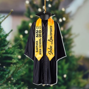 Personalized Graduation Ornament, Custom School Graduation Ornament Gift, Graduation Gown Ornament, Senior College Graduation, Grad Gifts