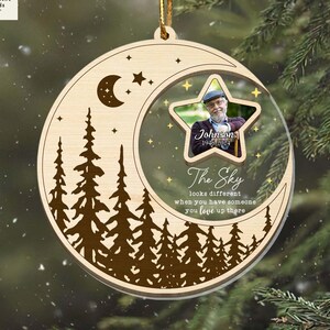 Custom Photo Memorial Ornament, Dad Remembrance Ceramic Ornament, Memorial Day Acrylic Ornament, Dad Loss Ornament, Funeral Ornaments