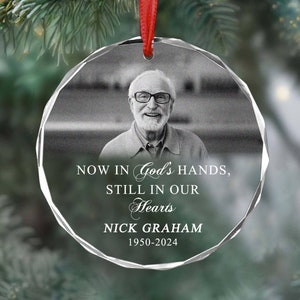 Custom Photo Memorial Ornament, Dad Remembrance Christmas Ornament, Memorial Day Glass Ornament, Mom Loss Ornament, Loss of Father Gift