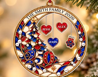 Personalized 250 Years Of Freedom Christmas Ornament, Custom Family Name Ornament, Patriotic Keepsake Gift Holiday Gift, Family Gifts