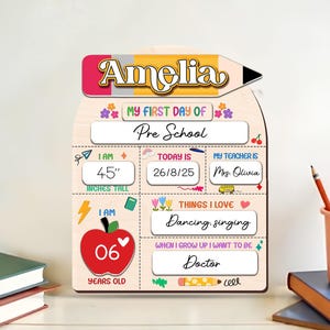 Custom First And Last Day School Sign, First Day  Of School Wooden School Board, Back to School Sign, Kindergarten 1st Day of School Sign