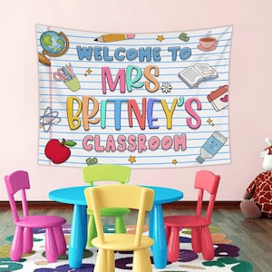 Custom Classroom Tapestry, Classroom Decor, Classroom Banner, Teacher Classroom Decor, Back To School Gift, Classroom Tapestry Wall Hanging