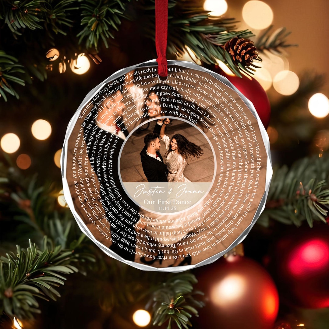 Personalized Lyrics Ornament, Custom Wedding First Dance Song