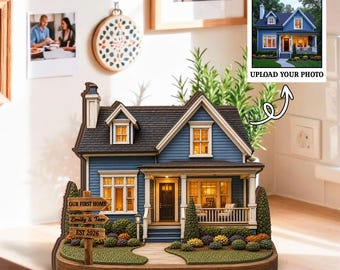 Personalized New Home Gift, House Portrait Wooden Block,Layer Wood Decor,Personalized Home Portrait Wooden Block,New Home Gift,House Warming